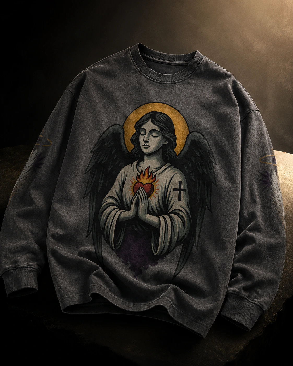 AIDAN REN heavyweight garment with visible fabric texture and printed artwork