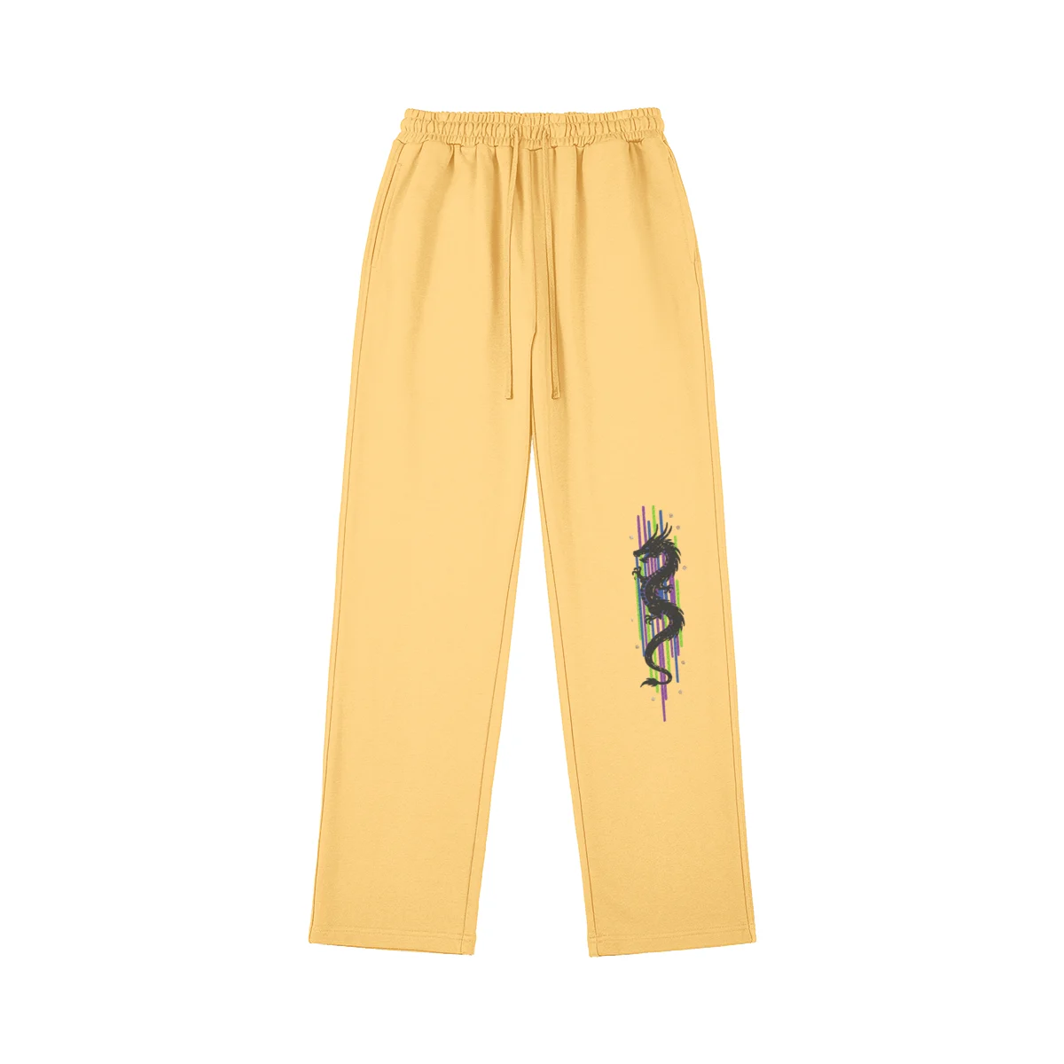 DRGN FLUX Yellow Embroidered Sweatpants