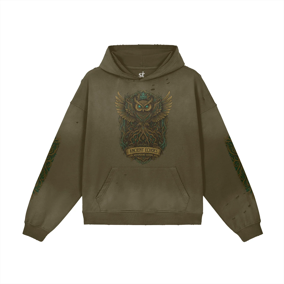 Forest Sentinel Oversized Graphic Hoodie
